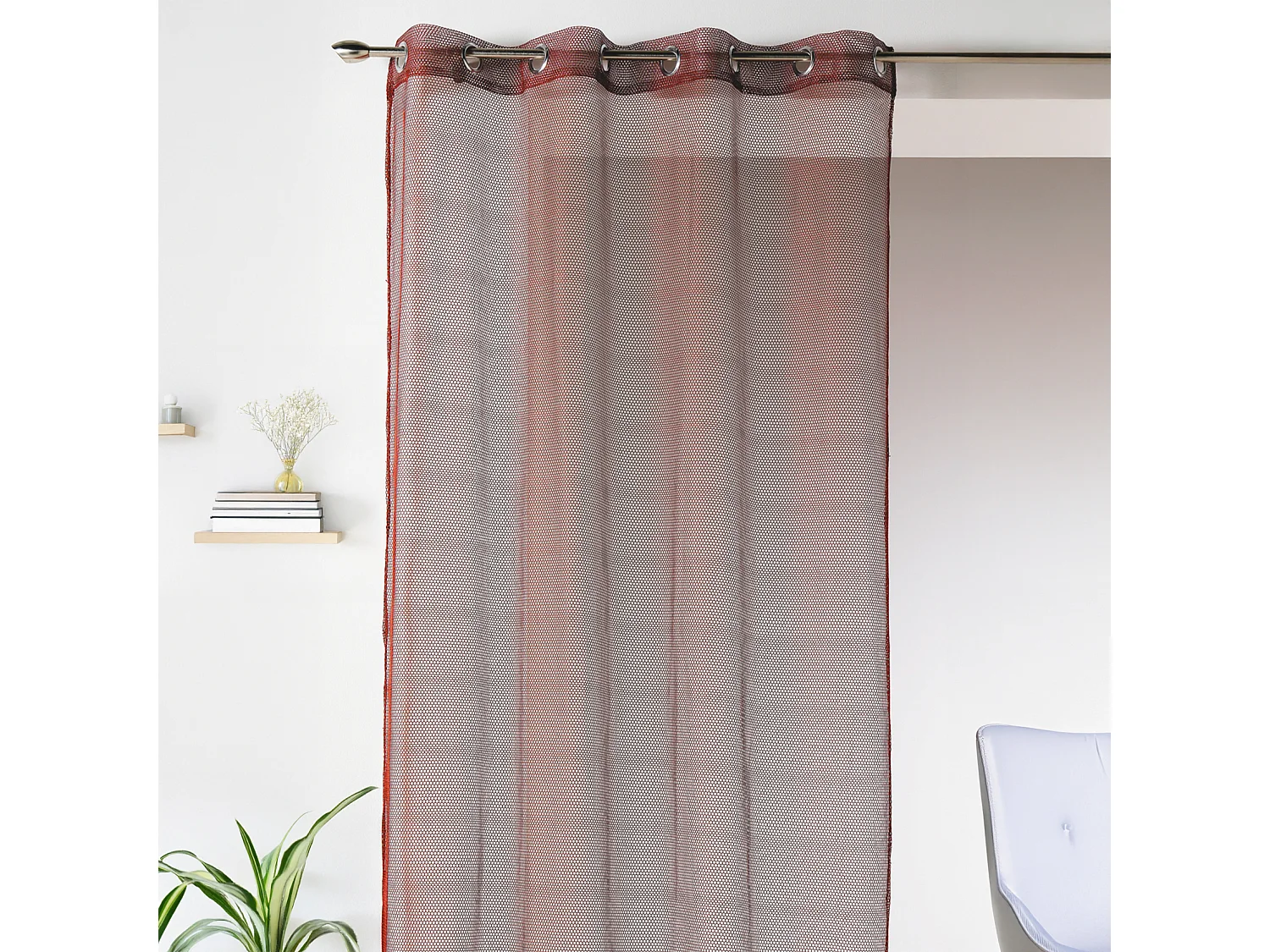 Voilage uni en maille filet