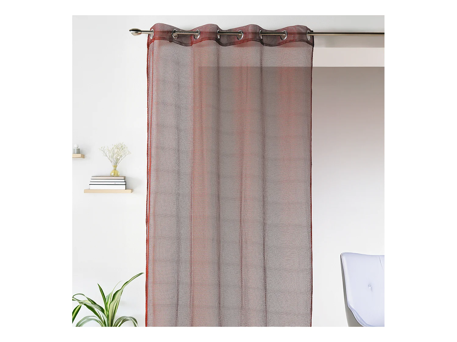Voilage uni en maille filet