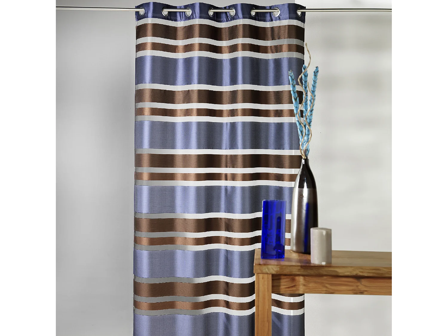 Voilage en Organza rayures horizontales