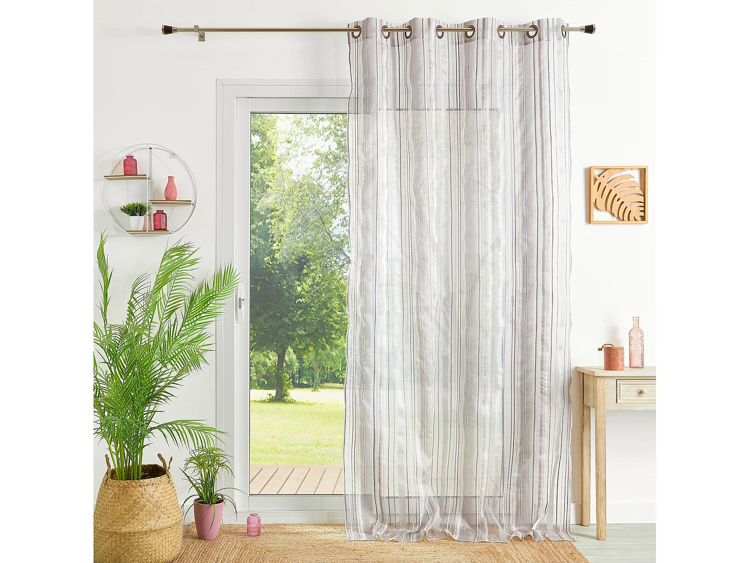 Voilage en organza à rayures