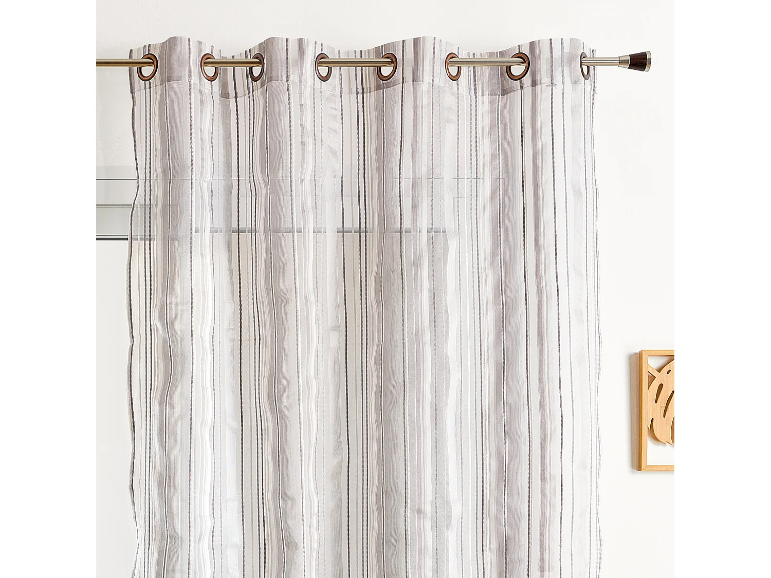 Cortina visillo de organza a rayas