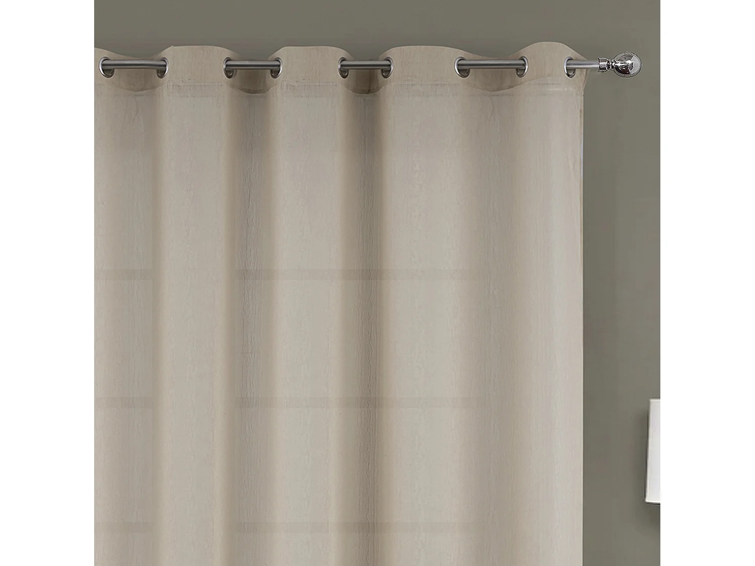 Voilage à oeillets tissé avec relief effet froissé