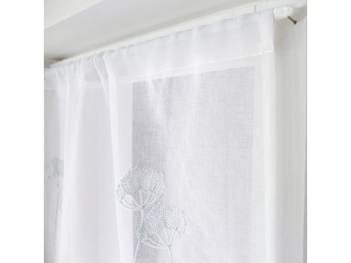 Paire de Voilages Brodés "Cosmos" 60x120cm Blanc