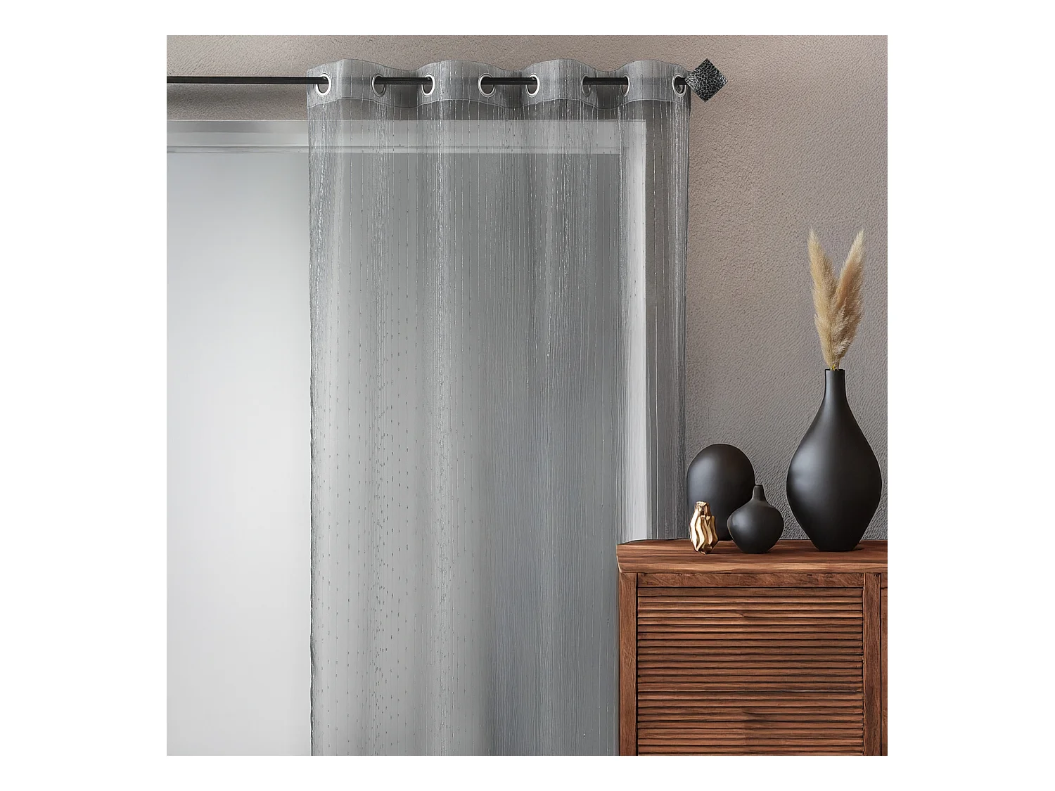 Voilage Organza fantaisie goutte métallique