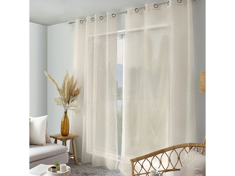 Rideau Voilage à Œillets "Louna" 140x240cm Écru