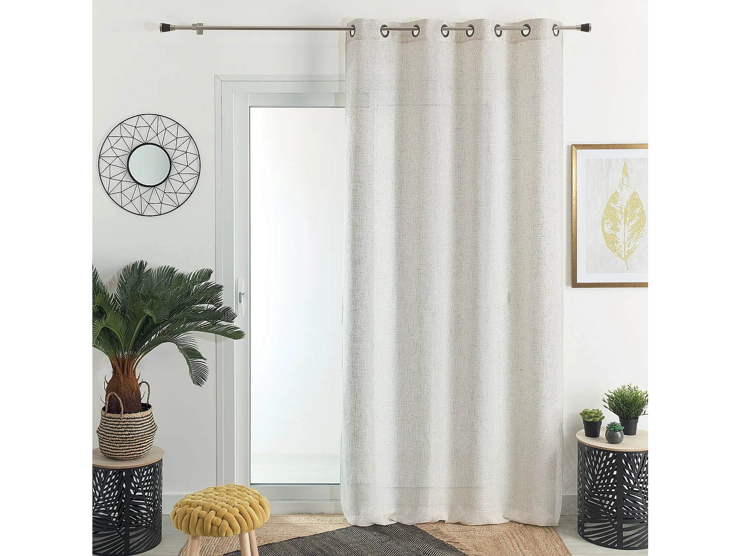 Rideau en poly-lin à oeillet
