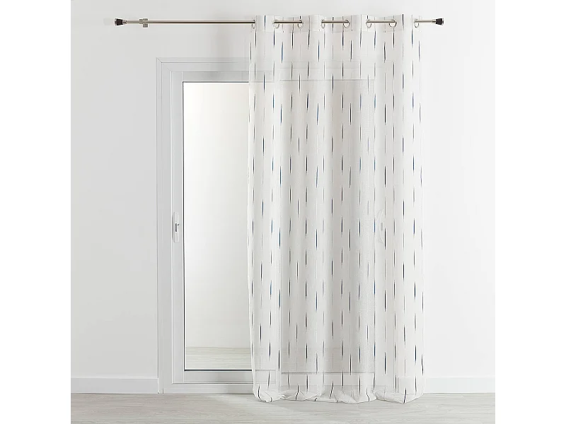 Cortina de estameña a rayas jacquard