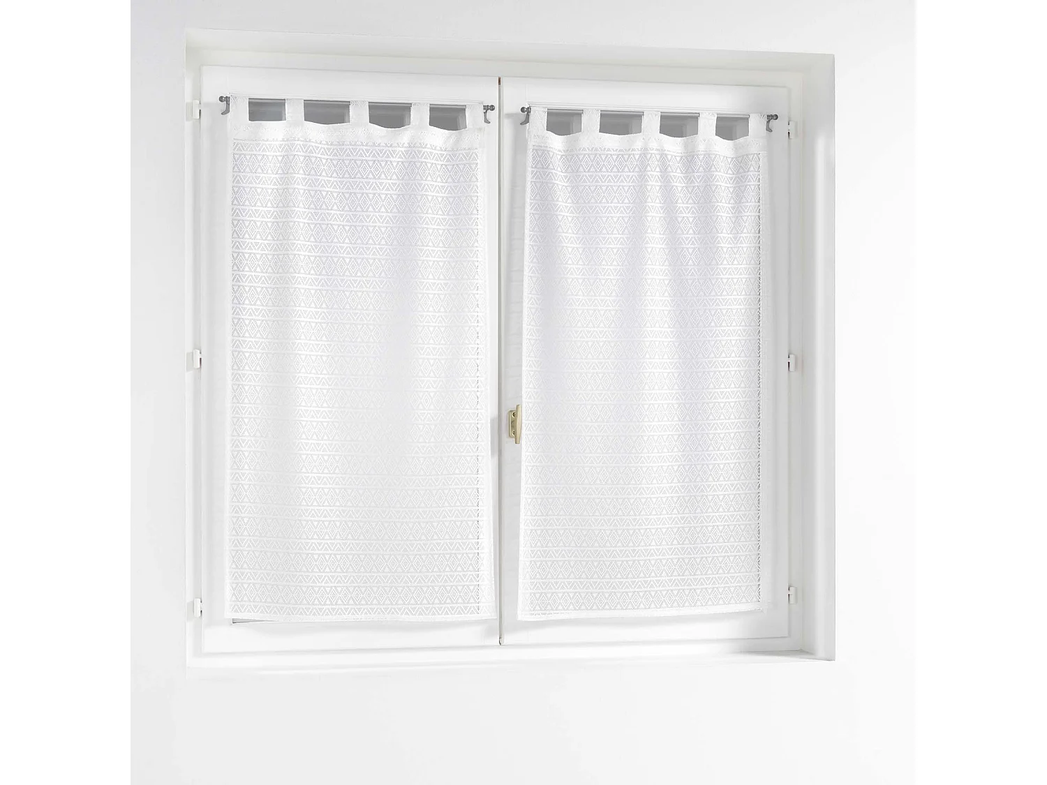 Paire de Voilages Maille "Naomie" 60x90cm Blanc