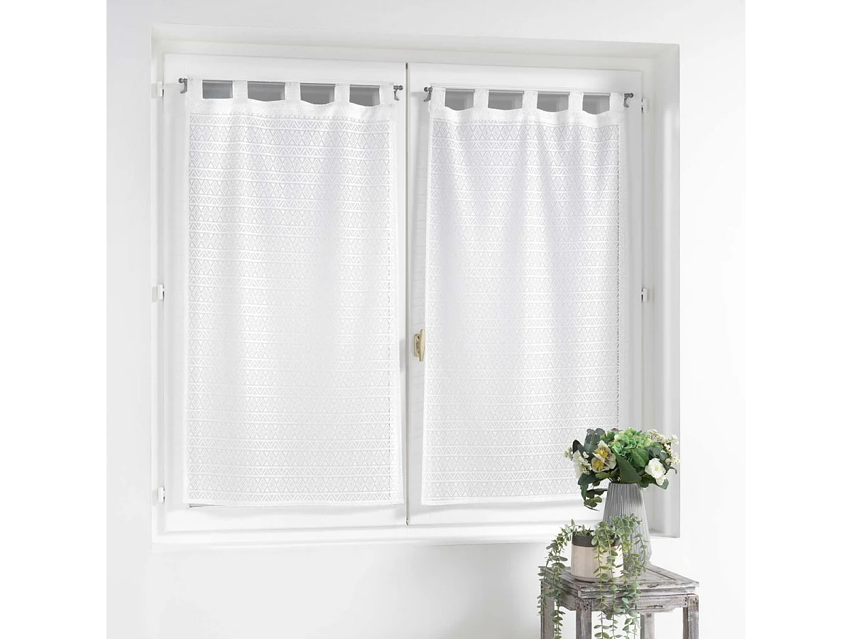 Paire de Voilages Maille "Naomie" 60x90cm Blanc