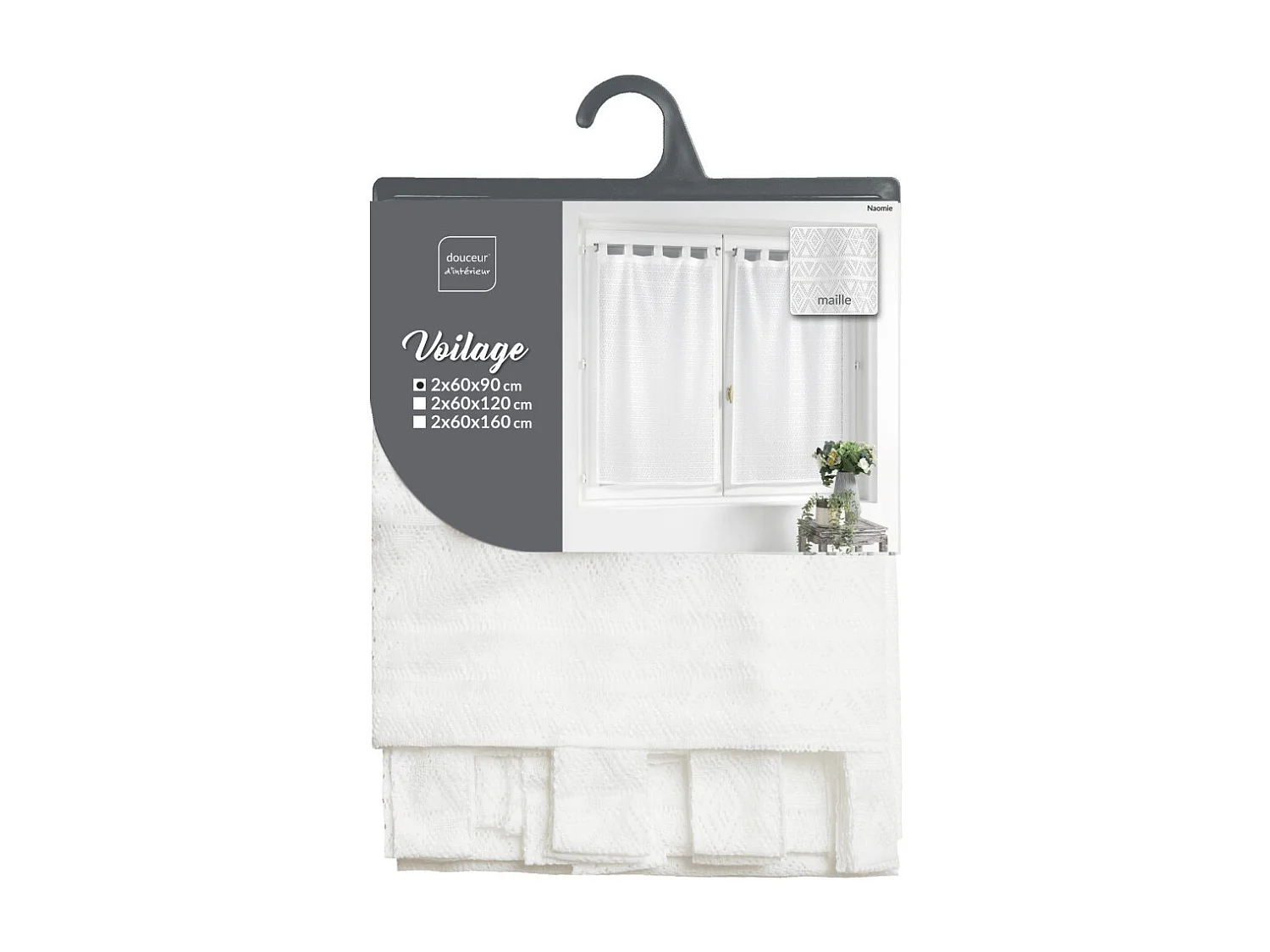 Paire de Voilages Maille "Naomie" 60x90cm Blanc