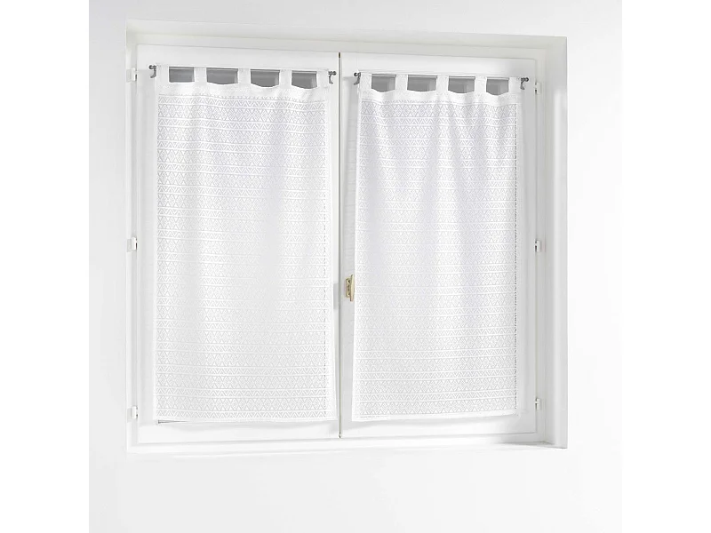 Paire de Voilages Maille "Naomie" 60x90cm Blanc