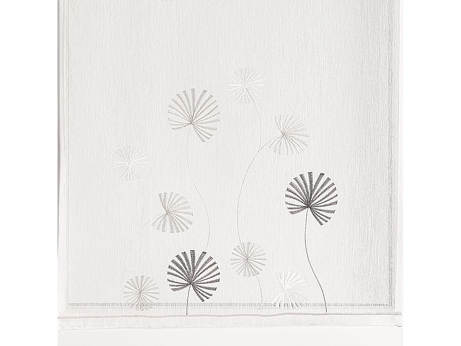 Paire de voilage en étamine brodée ton sur ton