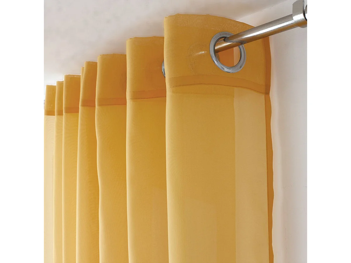 Rideau Voilage à Œillets "Basic" 140x240cm Moutarde