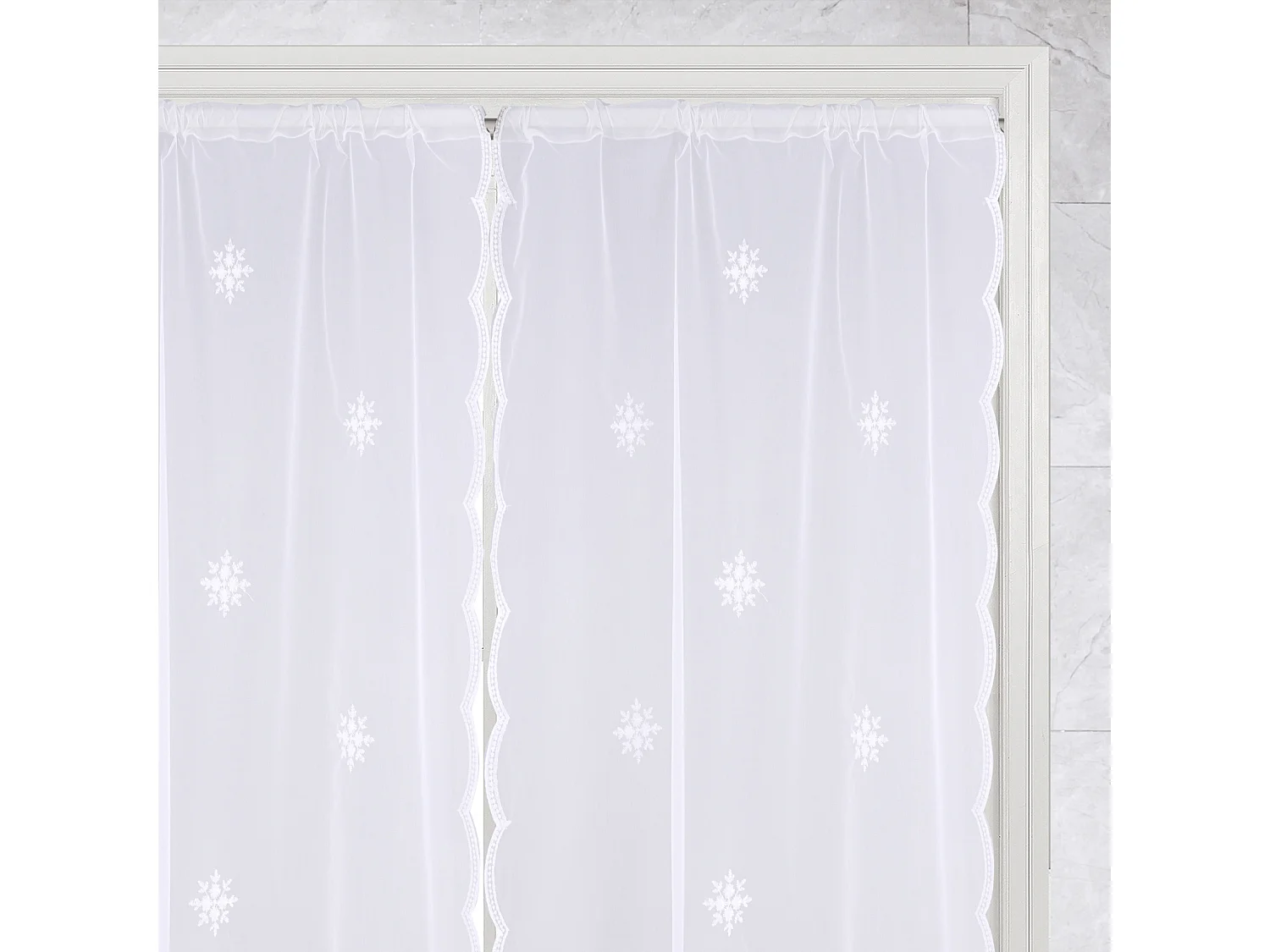 Paire de petits voilages motif flocons