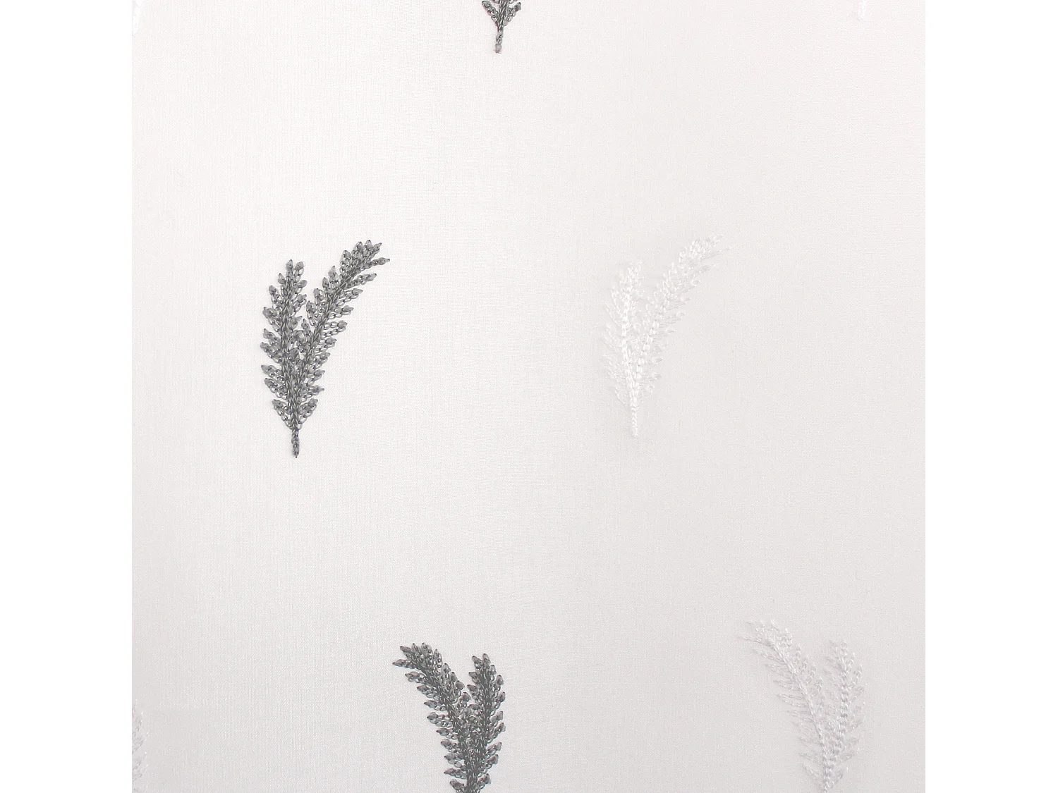 Paire de Voilages Brodés "Calisson" 60x160cm Blanc & Gris