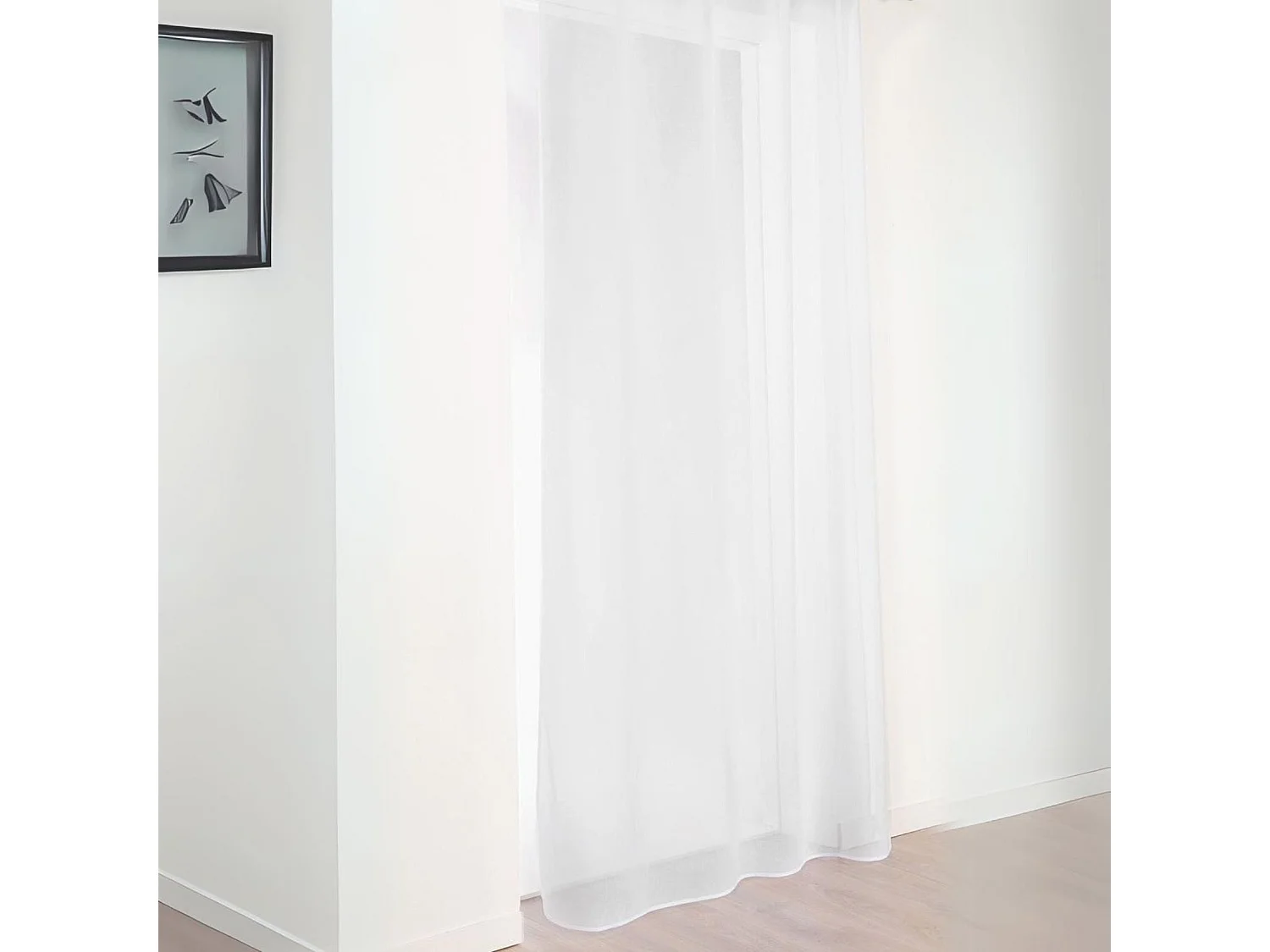 Voilage imitation lin à galon fronceur