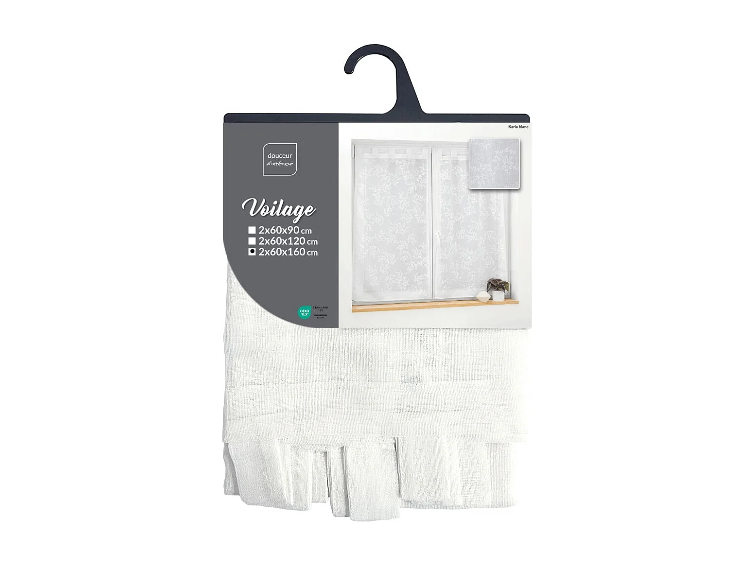 Paire de Voilages "Karla" 60x160cm Blanc