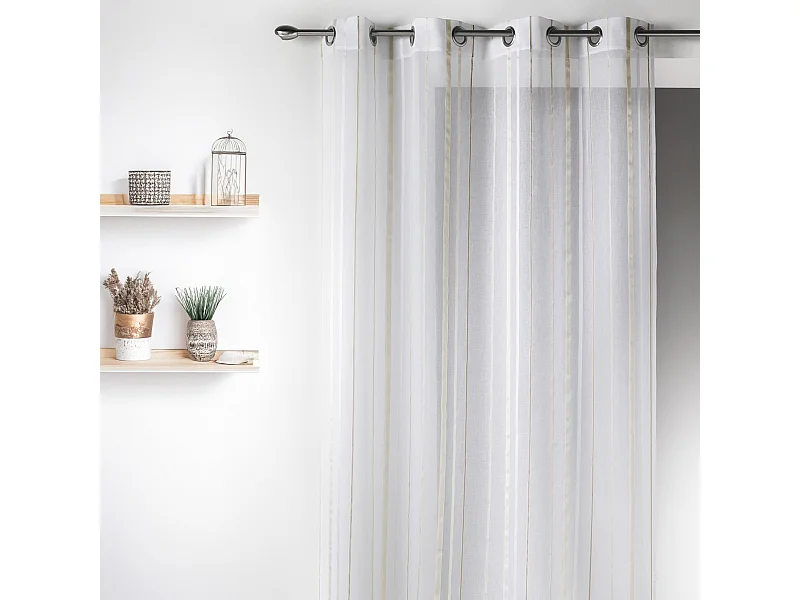 Voilage en Etamine avec Rayures Verticales