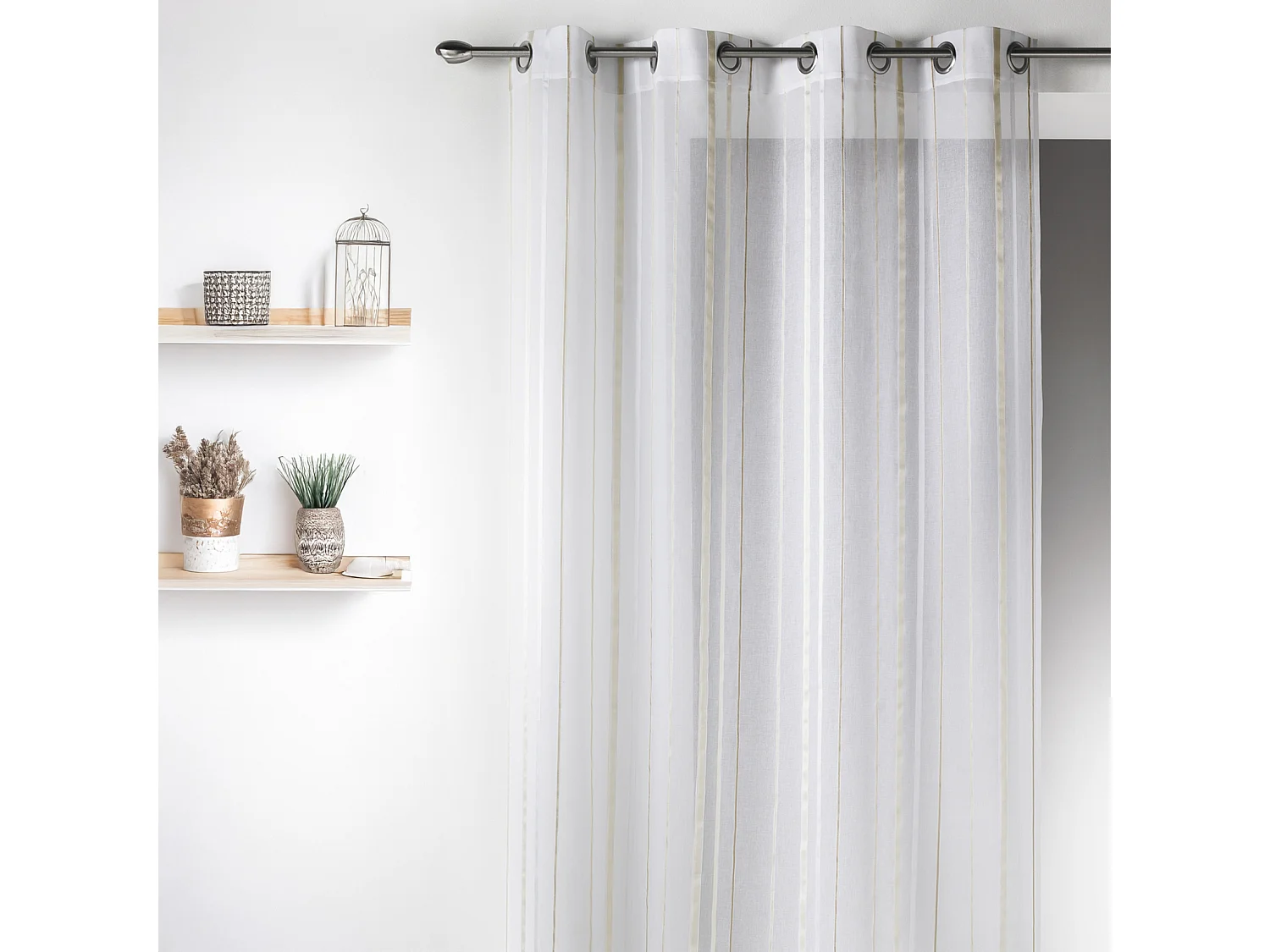Voilage en Etamine avec Rayures Verticales