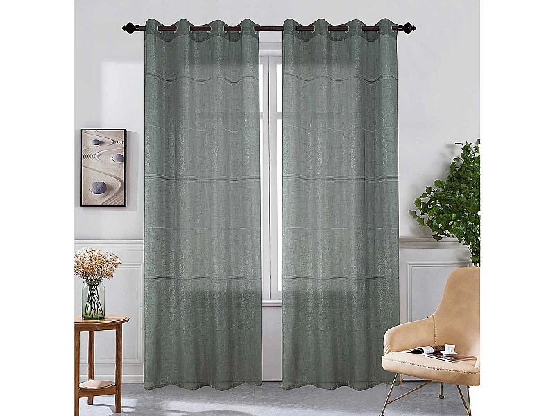 Paire de voilages à effet brillant