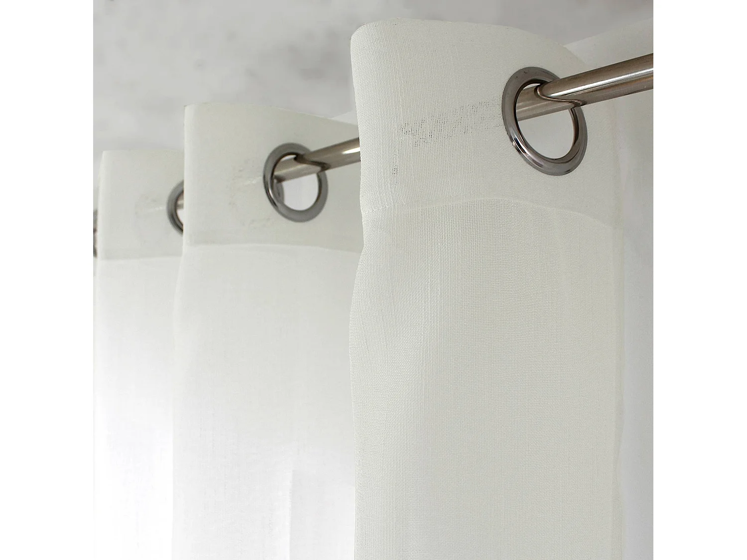 Rideau Voilage à Œillets "Mia" 140x240cm Ivoire