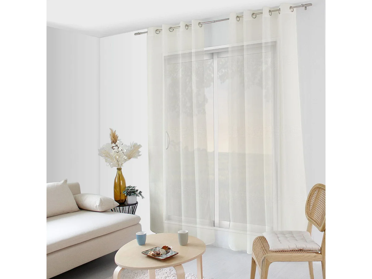 Rideau Voilage à Œillets "Mia" 140x240cm Ivoire