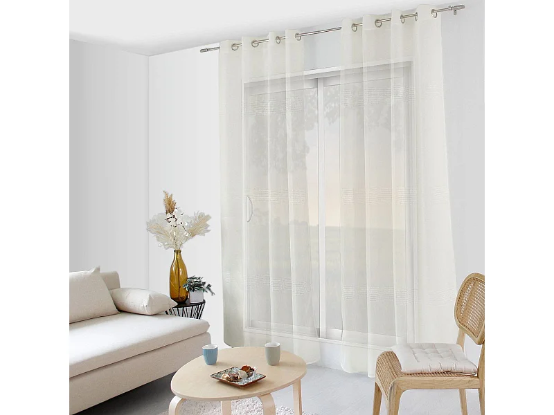 Rideau Voilage à Œillets "Mia" 140x240cm Ivoire