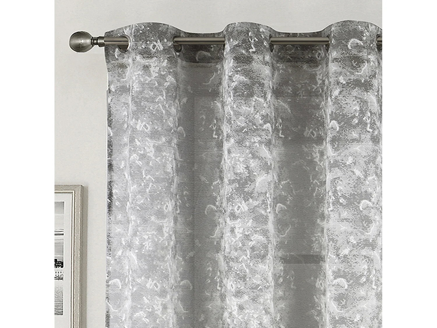 Voilage jacquard à oeillets élégance texturée