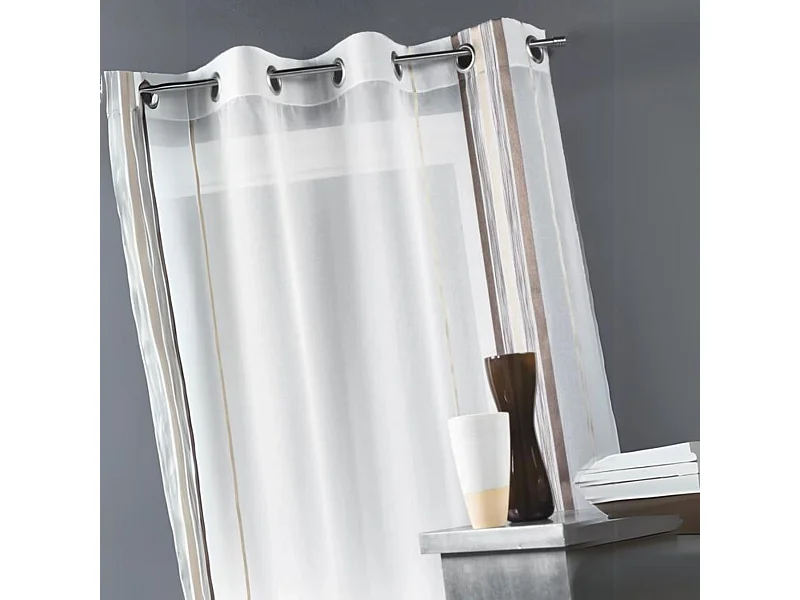 Voilage fantaisie tissé rayure verticale