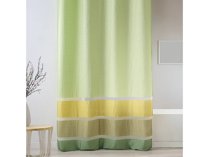 Voilage fantaisie tissée avec rayures horizontales