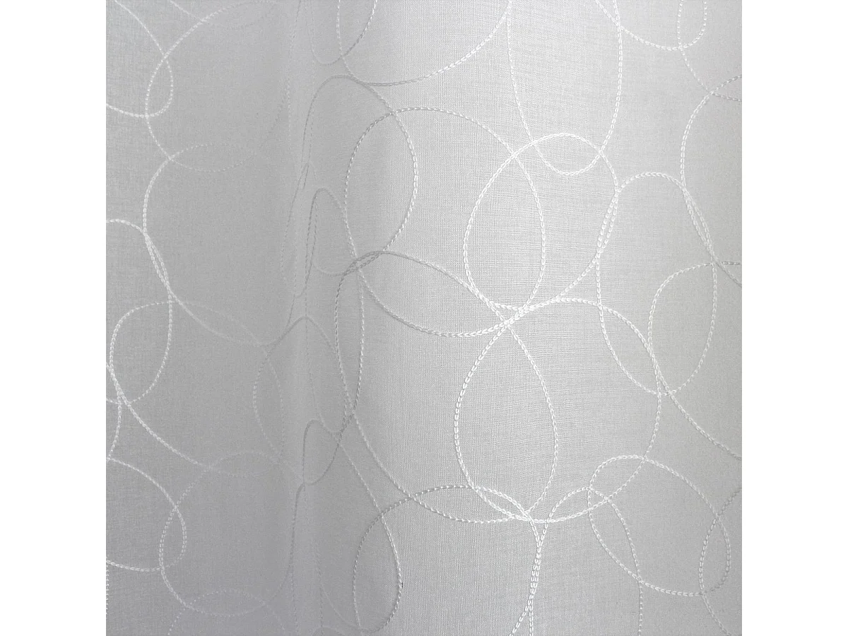 Rideau Voilage Brodé "Galet" 140x240cm Blanc