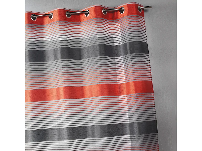 Visillo de organza a rayas horizontales y bicolores