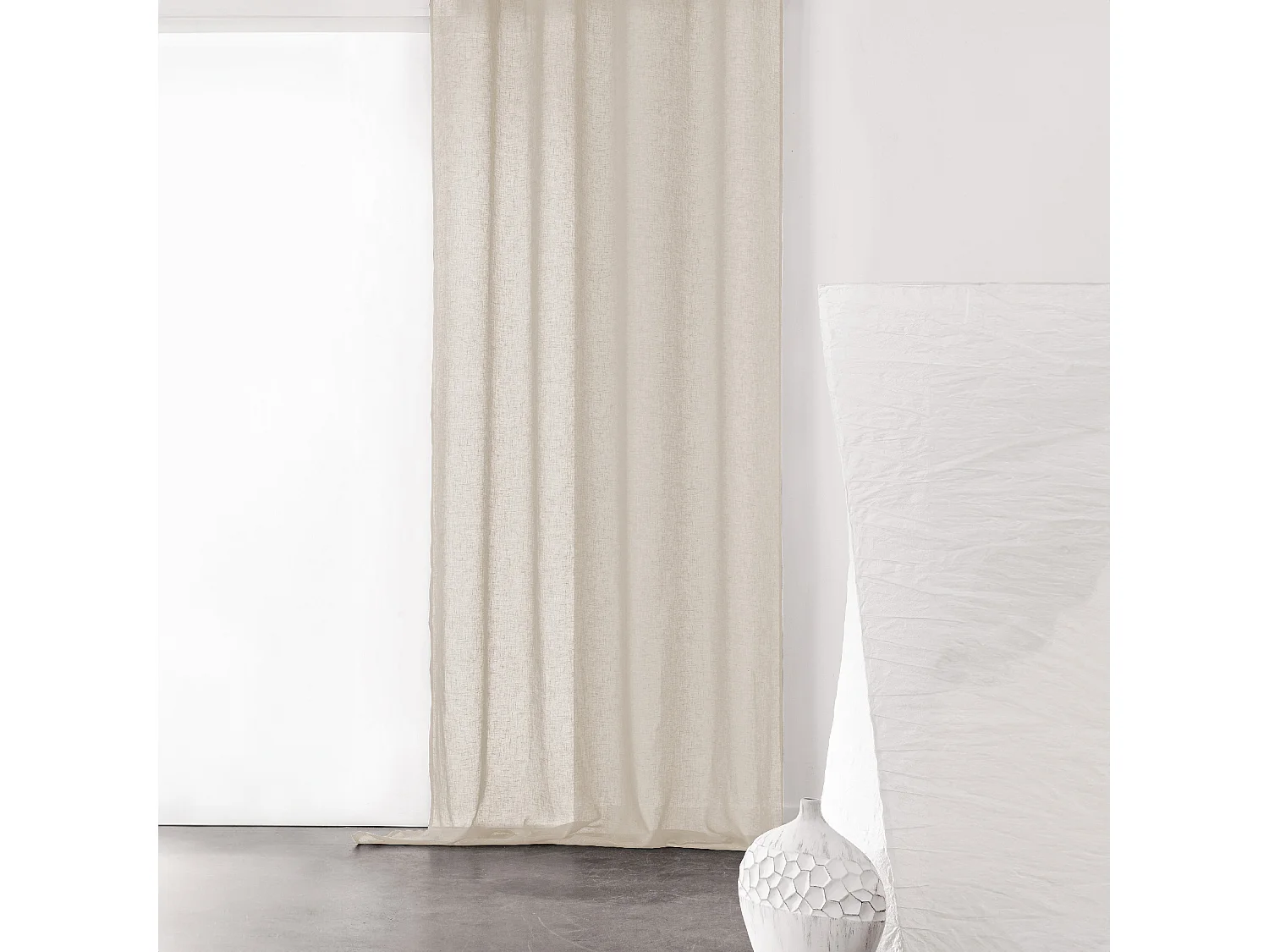 Voilage à Galon Fronceur Semi-Transparent