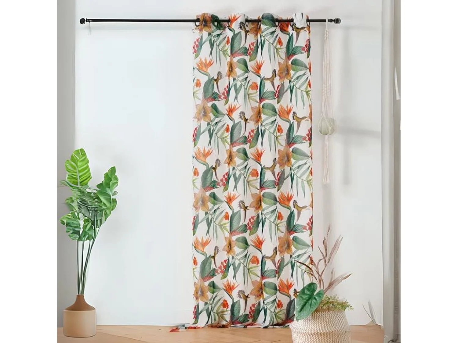 Voilage imprimé exotique