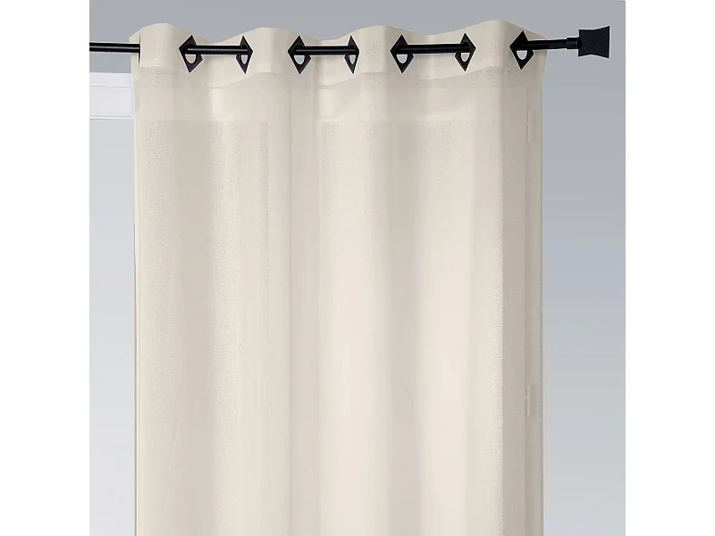 Voilage en Etamine Légère Unie à Oeillets Carrés