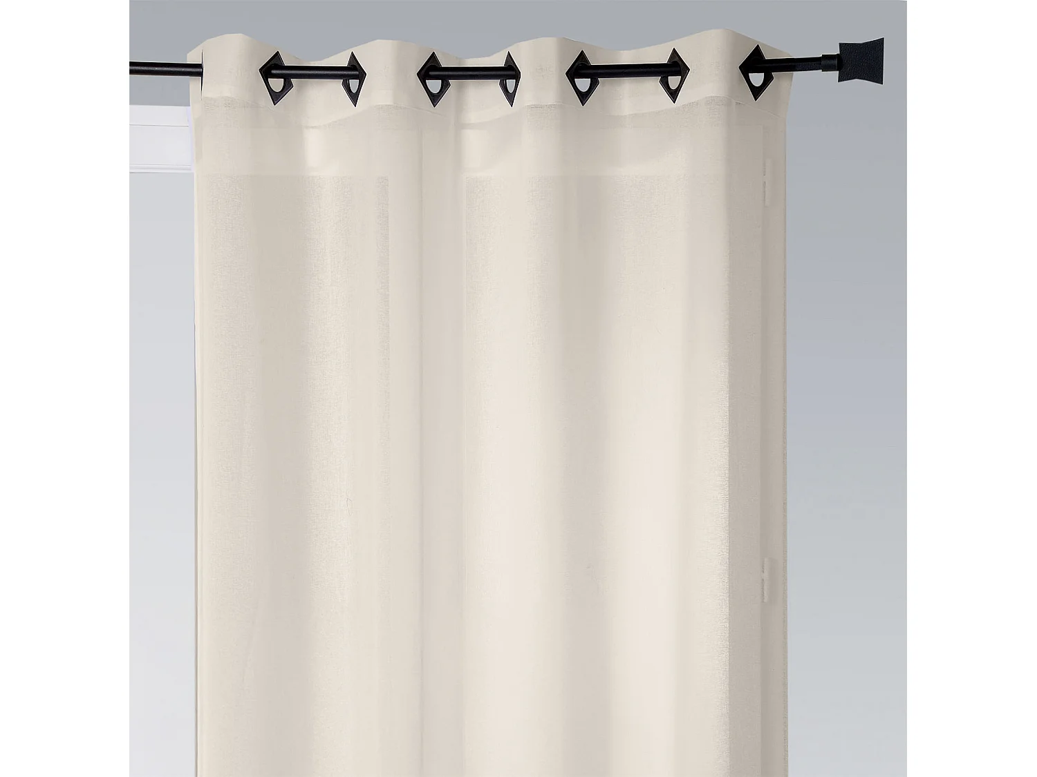 Voilage en Etamine Légère Unie à Oeillets Carrés