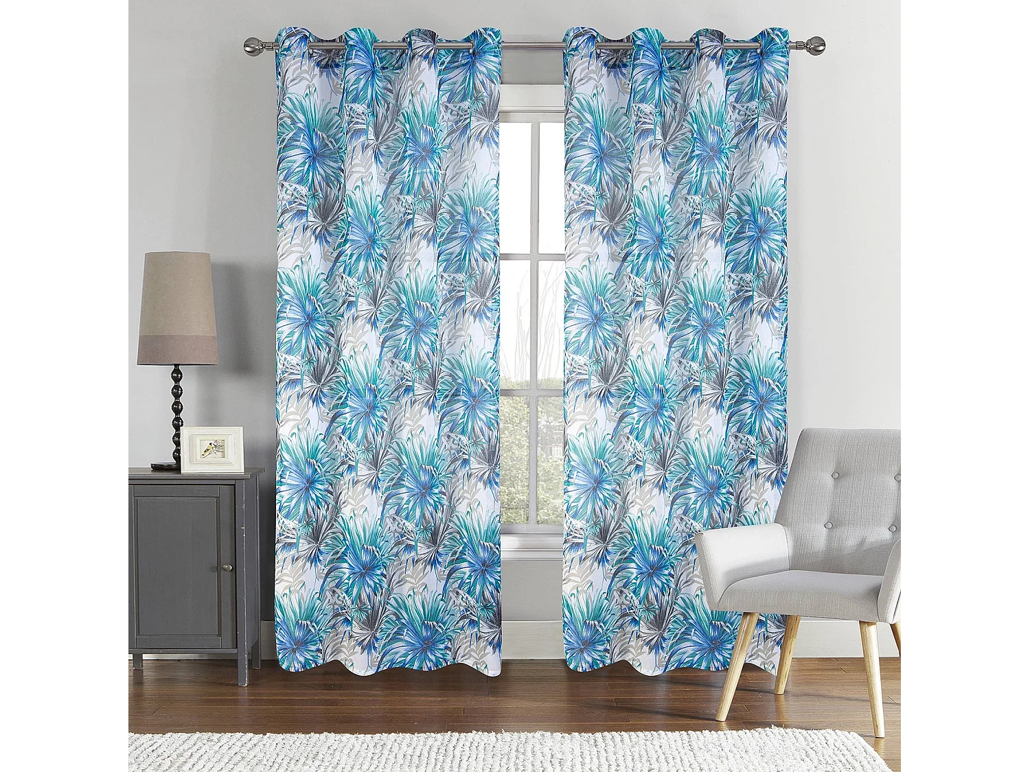 Paire de voilage au style tropical