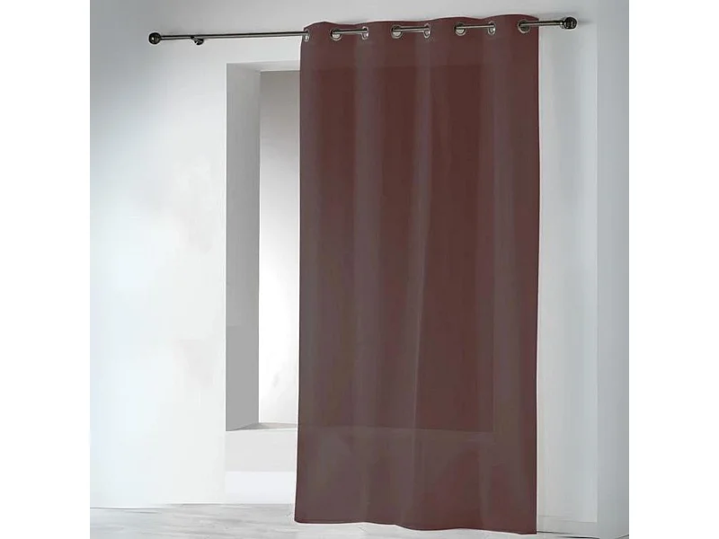 Gardine aus Etamine einfarbig mit Ösen