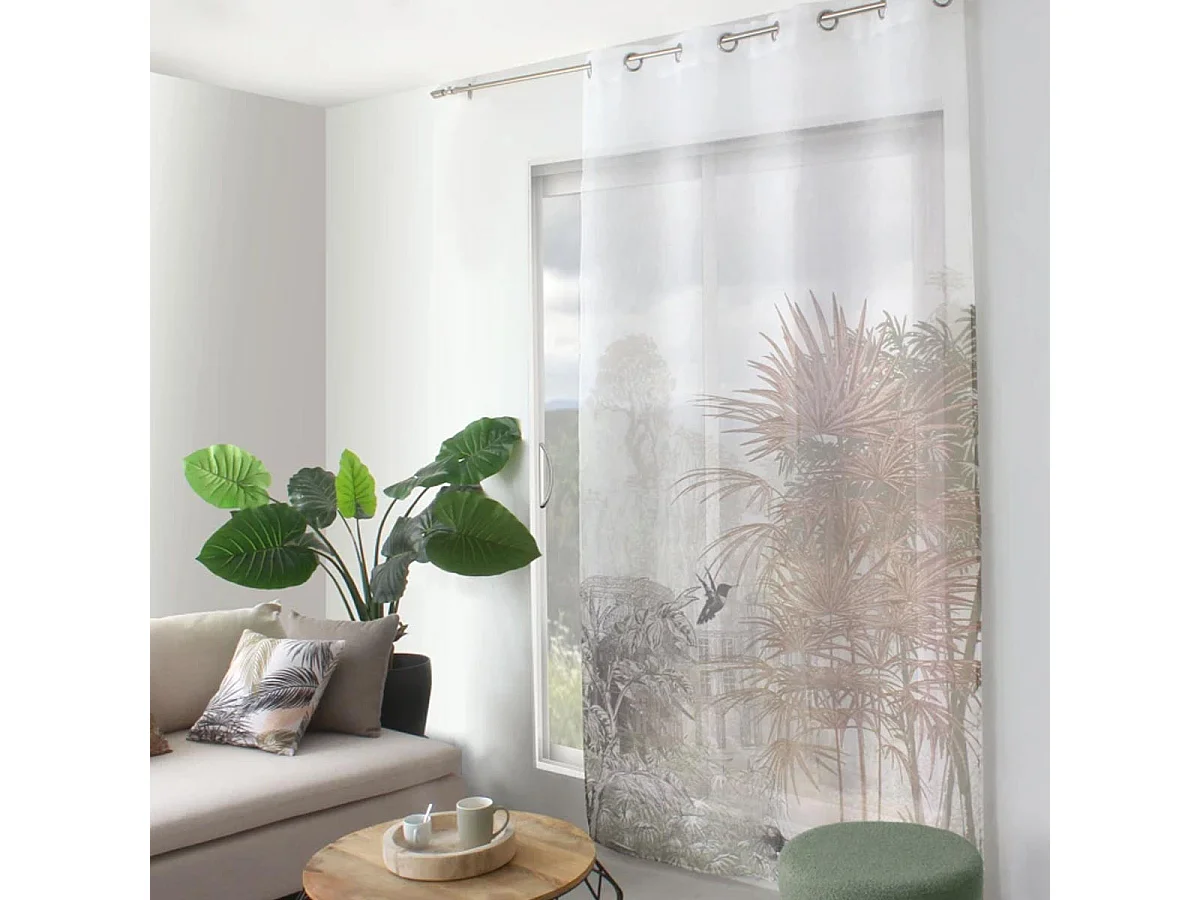 Rideau Voilage Imprimé "Palmeira" 140x240cm Multicolore