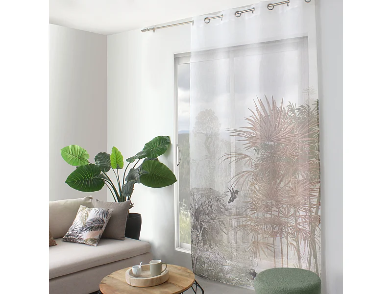 Rideau Voilage Imprimé "Palmeira" 140x240cm Multicolore