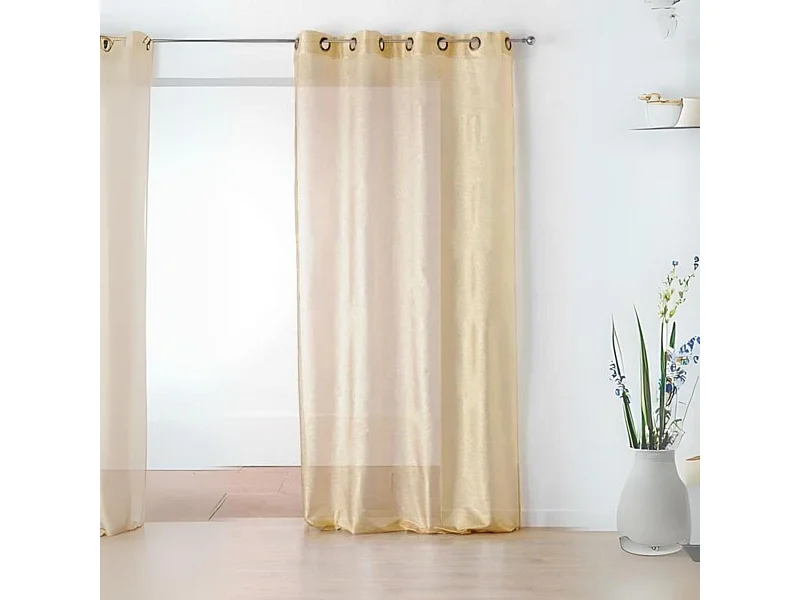 Visillo liso fluido plateado