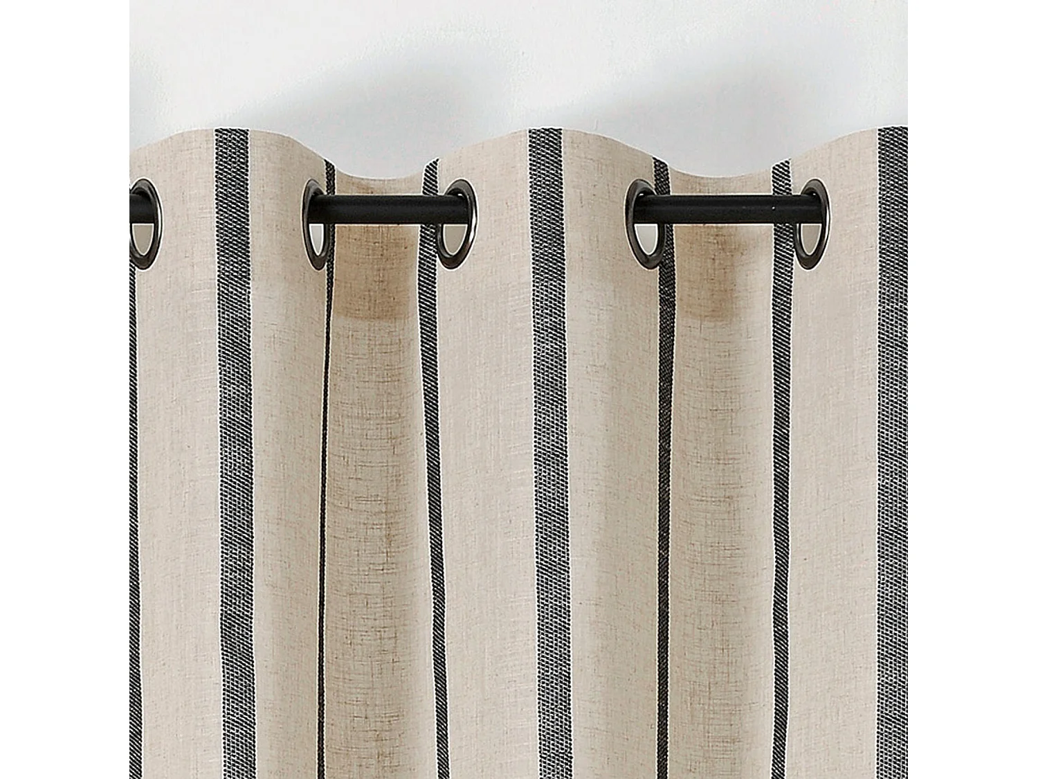 Gestreifte Vorhänge aus Poly/Leinen