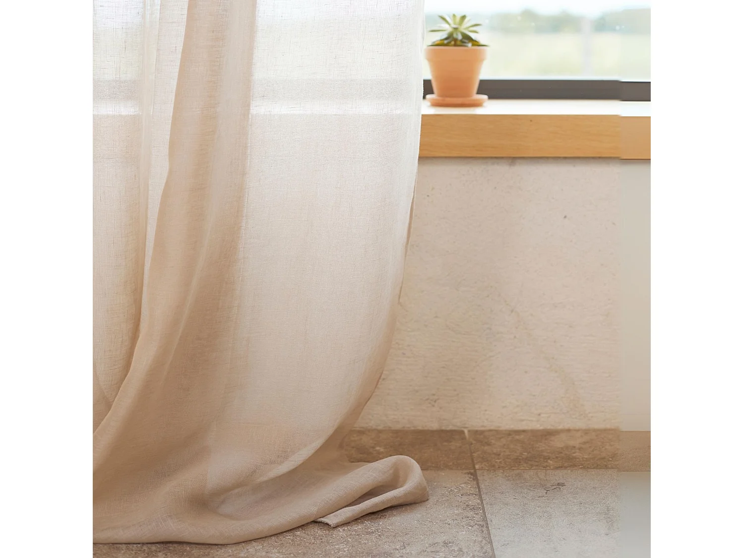 Cortina de lino 100% fluido