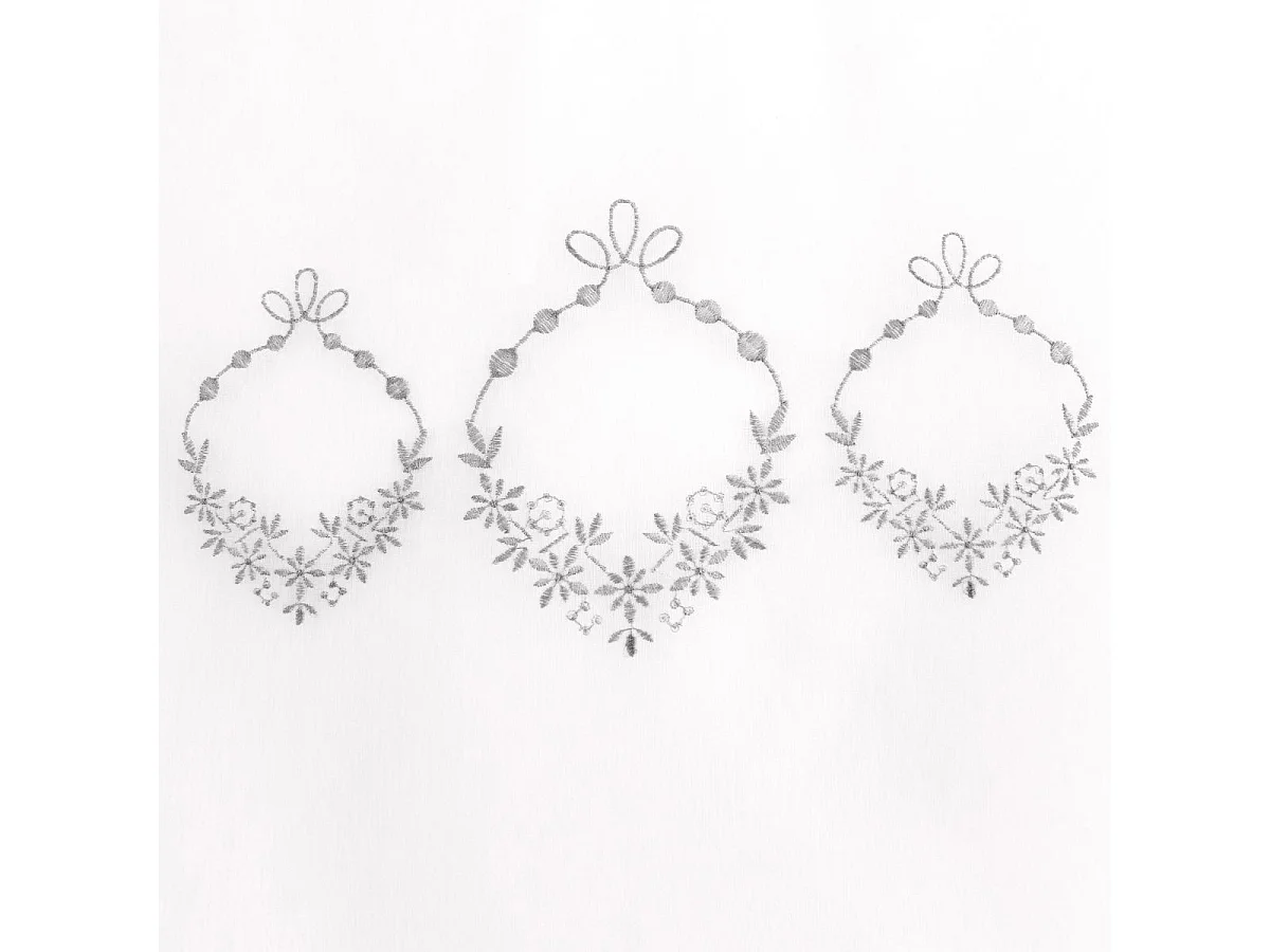 Paire de Voilages Brodés "Sara" 60x120cm Gris