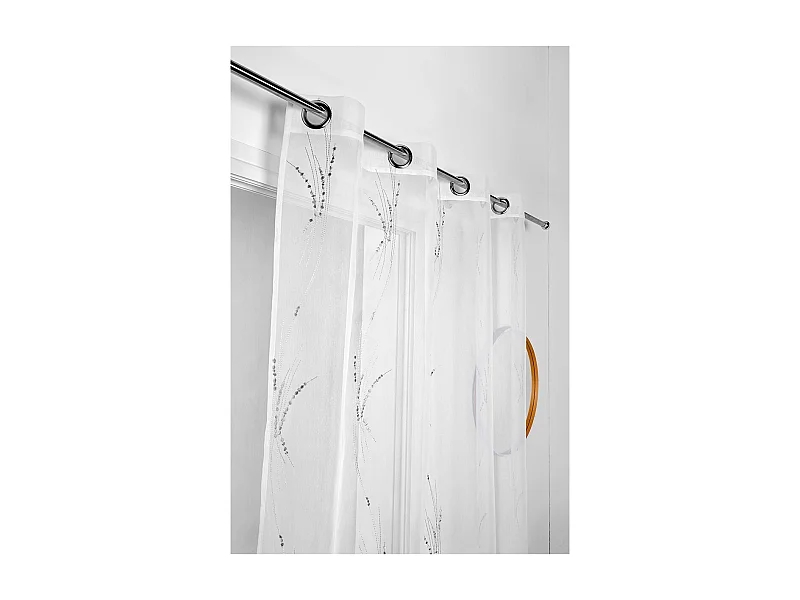 Voilage tamisant et brodé "brins d'herbe"