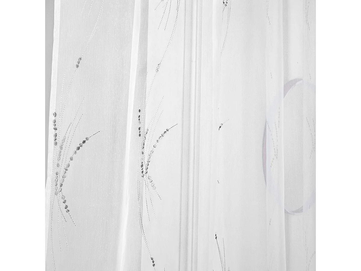 Voilage tamisant et brodé "brins d'herbe"