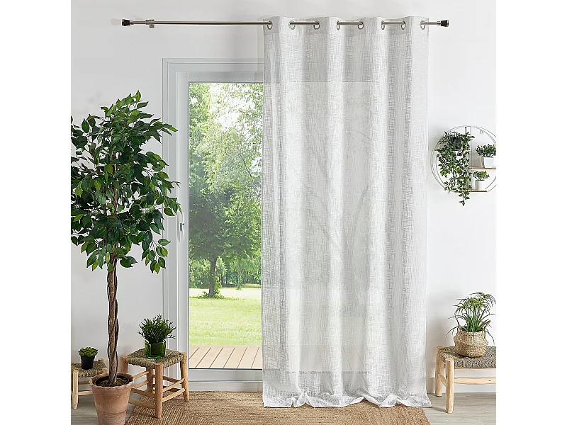 Visillo con ojales natural efecto lino