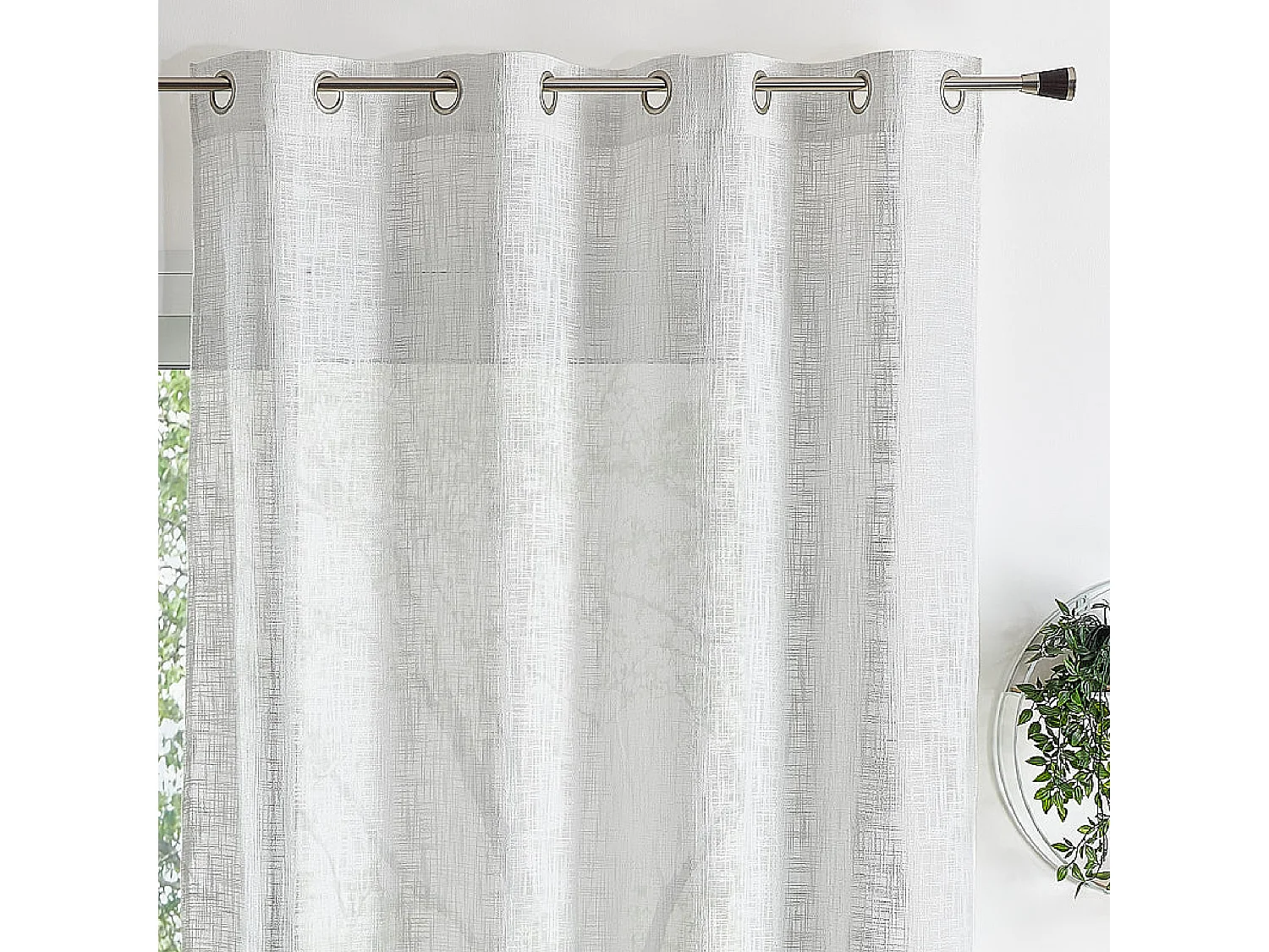 Vorhang mit Ösen Natur Leinen-Effekt