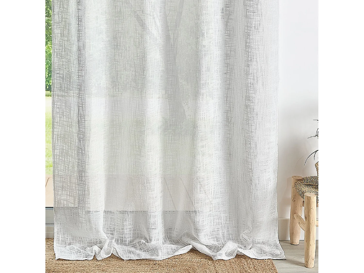 Vorhang mit Ösen Natur Leinen-Effekt