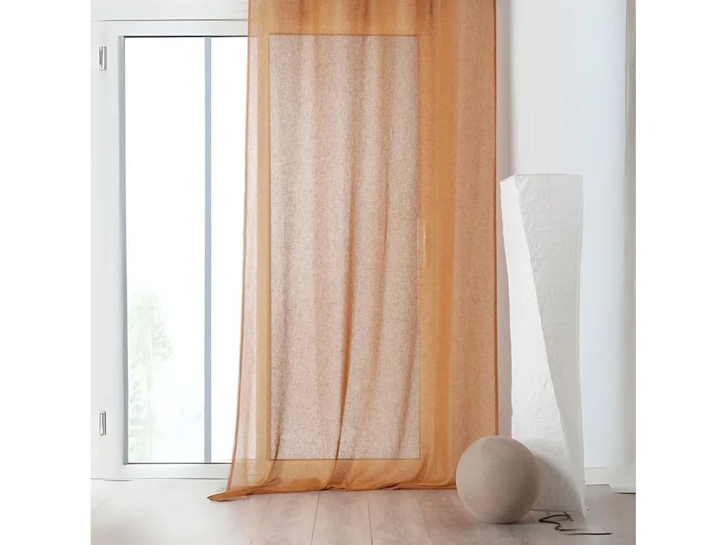 Rideau Voilage poly-lin galon fronceur